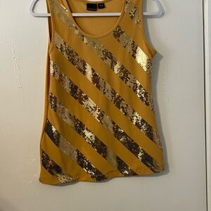 Covington Gold Sequin Sleeveless Tank Top